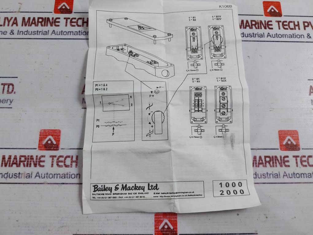 Bailey & Mackey 2381Q Pressure Switch 0.2-4 Bar 70Bar Max 5A 250V