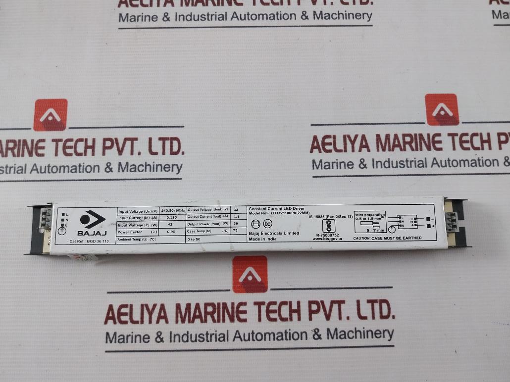 Bajaj Ld33V1100Pa Constant Current Led Driver 240V Ac 50/60Hz (22Mm)