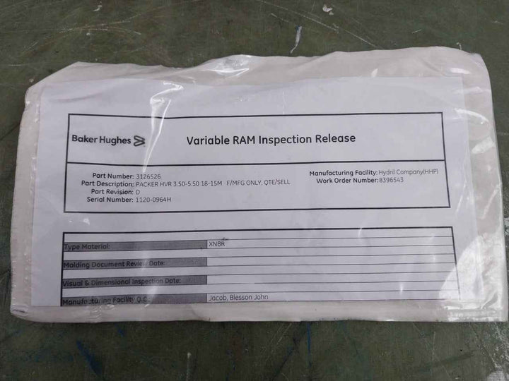 Baker Hughes 3126526 Packer Hvr 3.5-5.5 18-15M Hydril Ram Bop Part Rev D