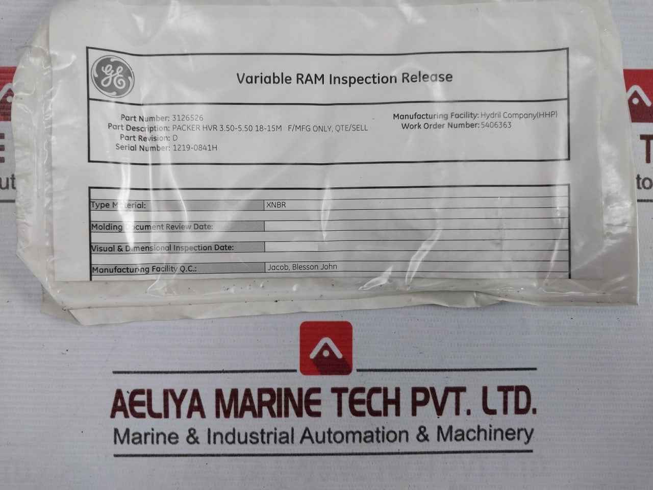 Baker Hughes 3126526 Packer Hvr 3.50-5.50 18-15M Xnbr Rev D Duro 85A