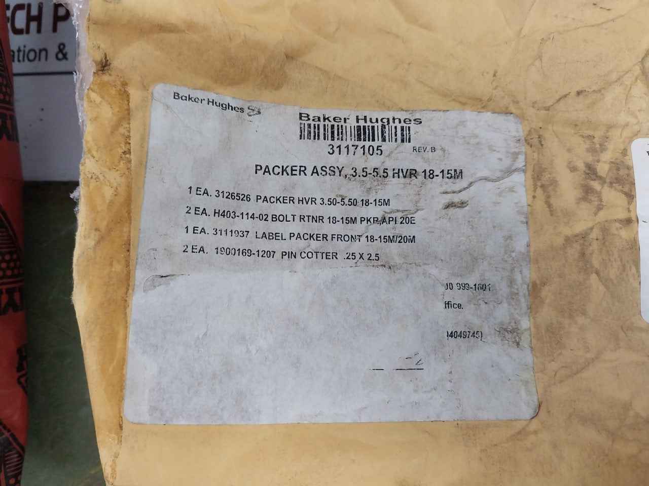 Baker Hughes 3126526 Packer Hvr 3.50-5.50 18-15M Xnbr Rev D Duro 85A