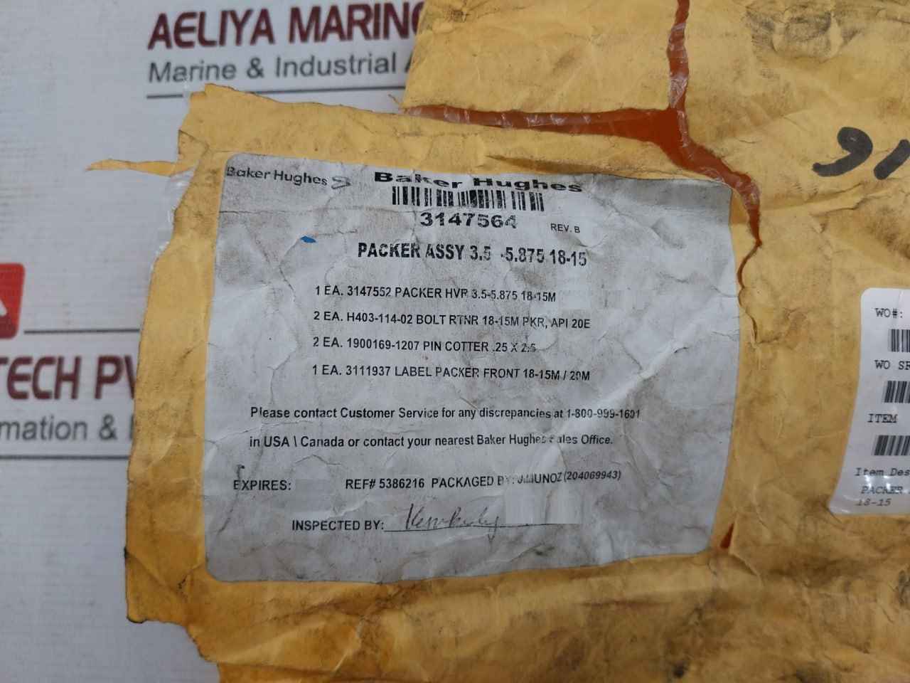 Baker Hughes 3147564 Packer Assembly 3.5-5.875 18-15M Rbop Rev B Duro 80A