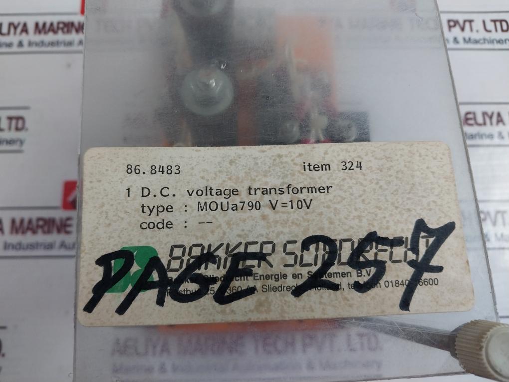Bakker Sliedrecht Moua790 D.C. Voltage Transformer 10A 25V
