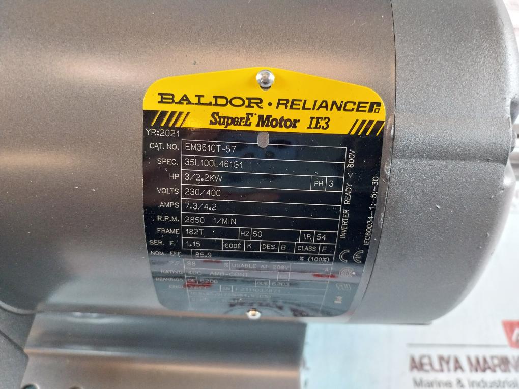 Baldor Reliance Em3610T-57 Ac Motor 230/400 35L100L461G1 208V