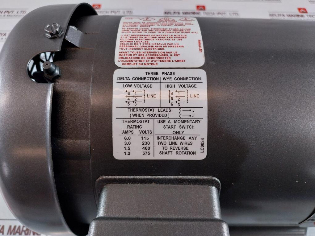 Baldor Reliance Em3610T-57 Ac Motor 230/400 35L100L461G1 208V