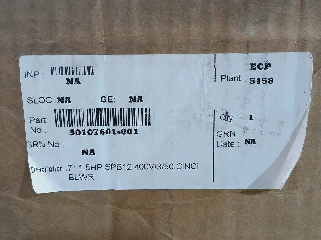 Baldor Vem3550t-57 7” 1.5hp 3 Phase Motor Spb12 400v/3/50 Cincinnati Blower