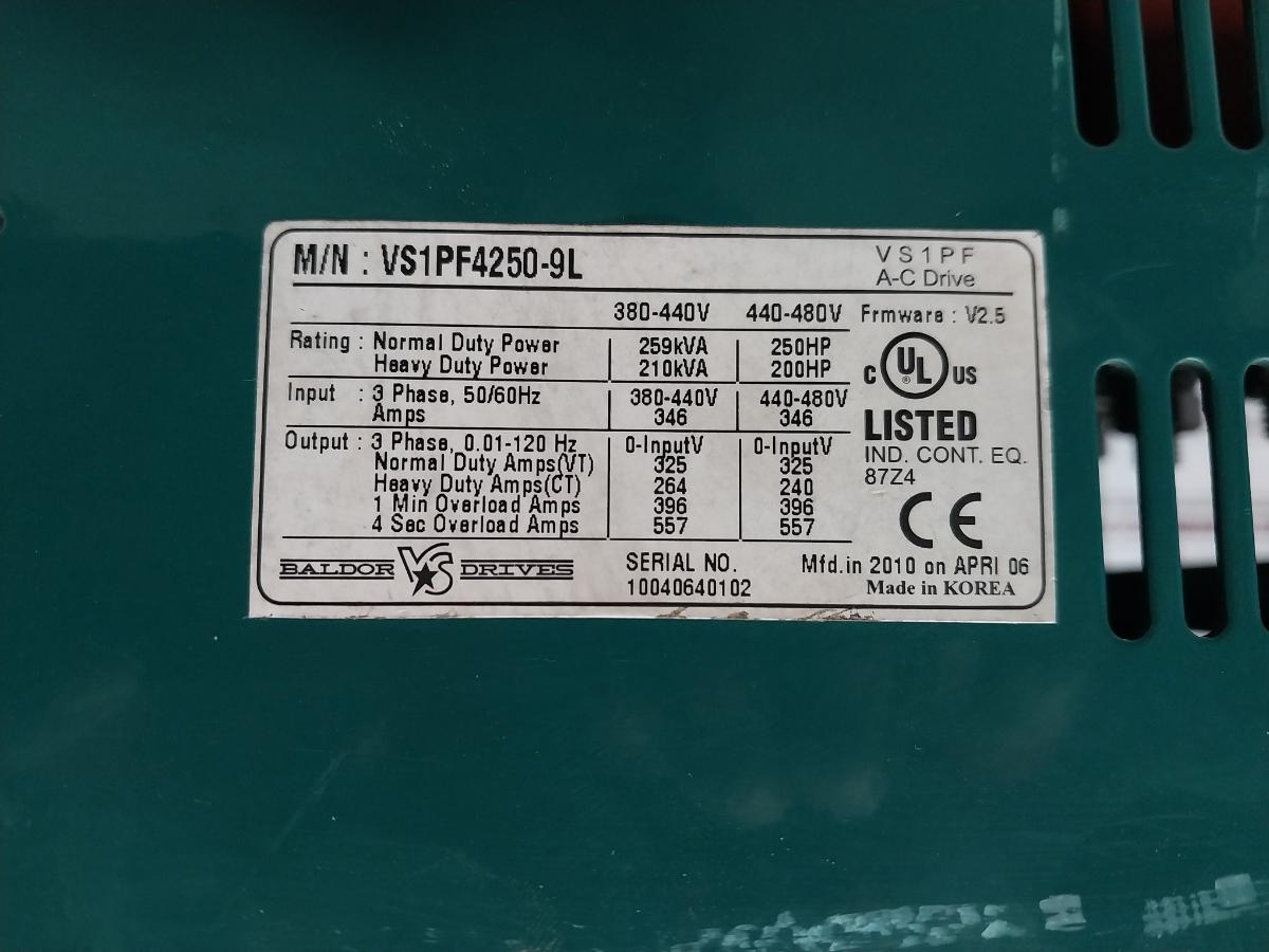 Baldor Vs1Pf4250-9L 3-phase Ac Variable Frequency Drive Ffb1424Vhg Dc 24V 1.37 A