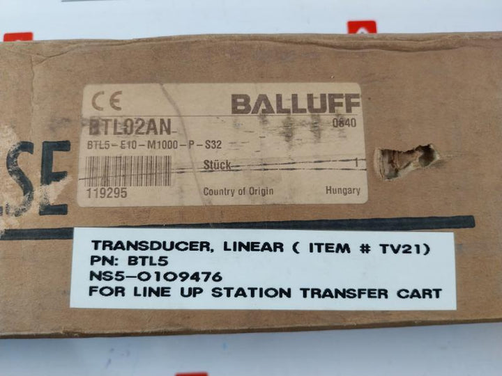 Balluff Btl5-e10-m1000-p-s32 Micropulse Linear Transducer Btl02An