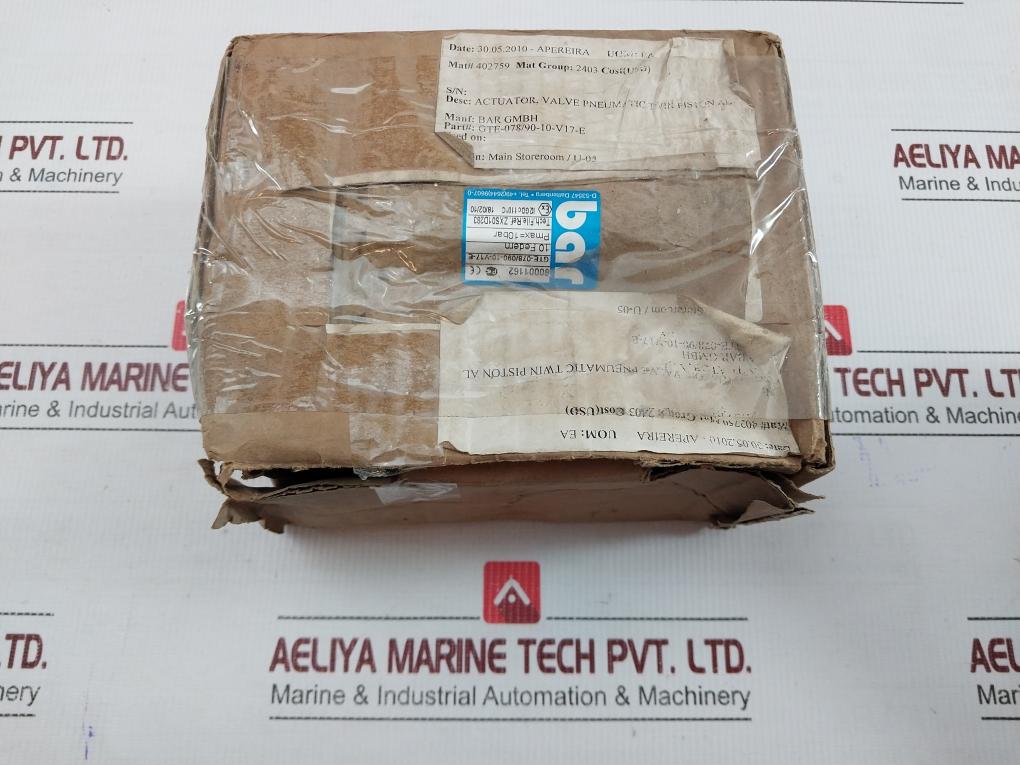 Bar Pneumatic Twin-piston Safety-spring Valve Actuator Gte-078/090-10-v17-e
