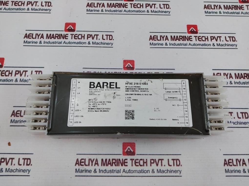 Barel Hfxe 218 E1003 Electronic Control Gear &amp; Emergency Inverter Ex 230V 60Hz