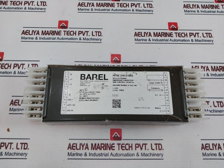 Barel Hfxe 218 E1003 Electronic Control Gear & Emergency Inverter Ex 230V 60Hz
