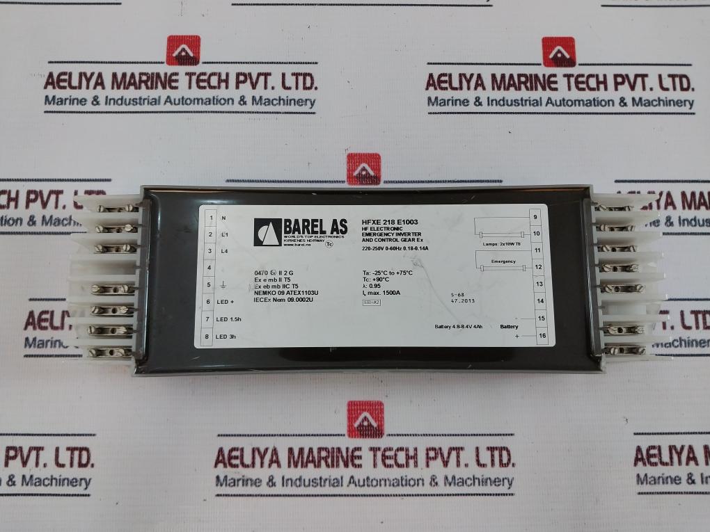Barel Hfxe 218 E1003 Emergency Inverter And Control Gear Ex 220-250V 0-60Hz