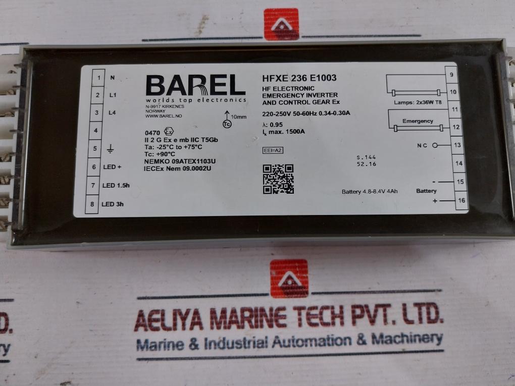 Barel Hfxe 236 E1003 Emergency Inverter And Control Gear