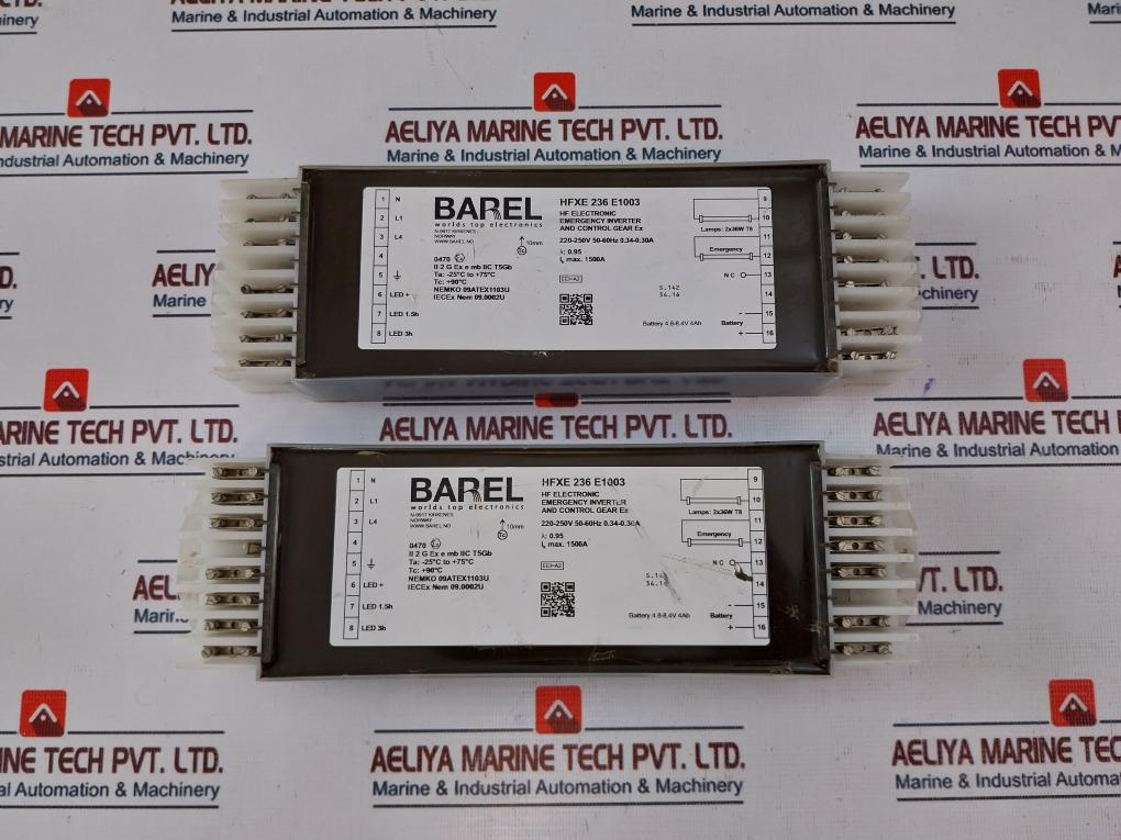 Barel Hfxe 236 E1003 Emergency Inverter And Control Gear Ex 2X36W T8 Used