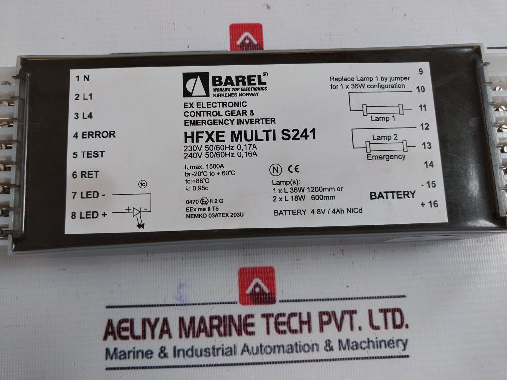 Barel Hfxe Multi S241 Control Gear & Emergency Inverter 230V 50/60Hz 0.17A