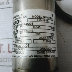 Barksdale 425h3-15 Pressure Transducer 0-5000 Psigbarksdale, Inc.