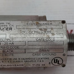 Barksdale 425x-08 Pressure Transducer 0-500 Psig 6-30 Vdc