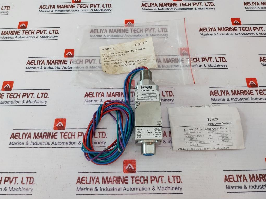 BARKSDALE 9692X-1CC-2-02 PRESSURE SWITCH