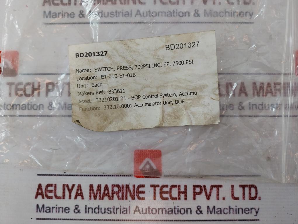 BARKSDALE 9692X-1CC-2-02 PRESSURE SWITCH