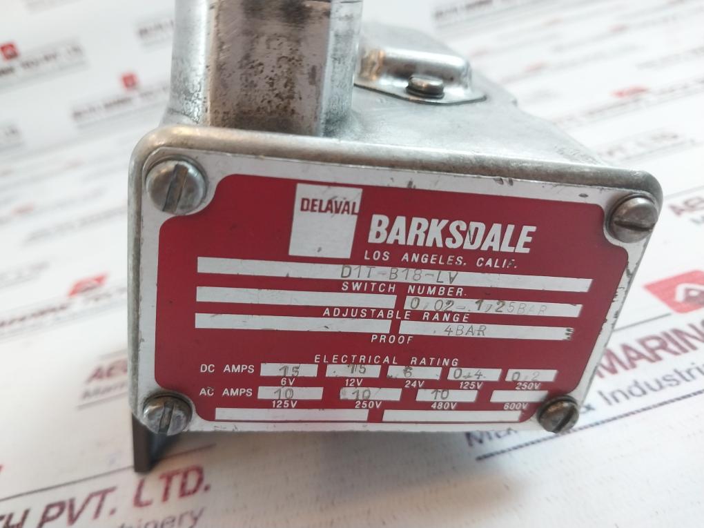 Barksdale D1T-b18-lv Pressure Switch 0.02-1.25Bar