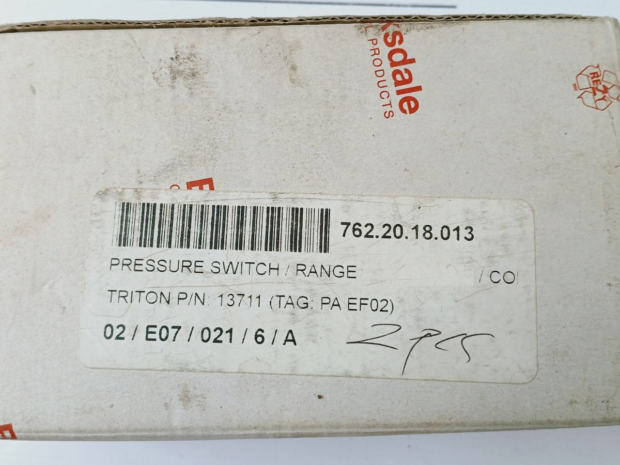 Barksdale E1h-r90-p6-pls Pressure Switch 0.8-6 Bar 250v &nbsp;Dc250v Ac250v