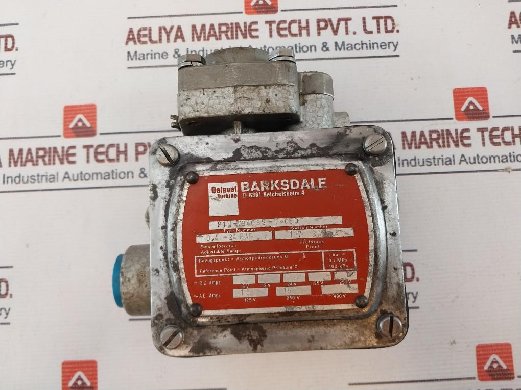 BARKSDALE P1H-V340SS-T-050 Pressure Switch 0.4-24 BAR 250v