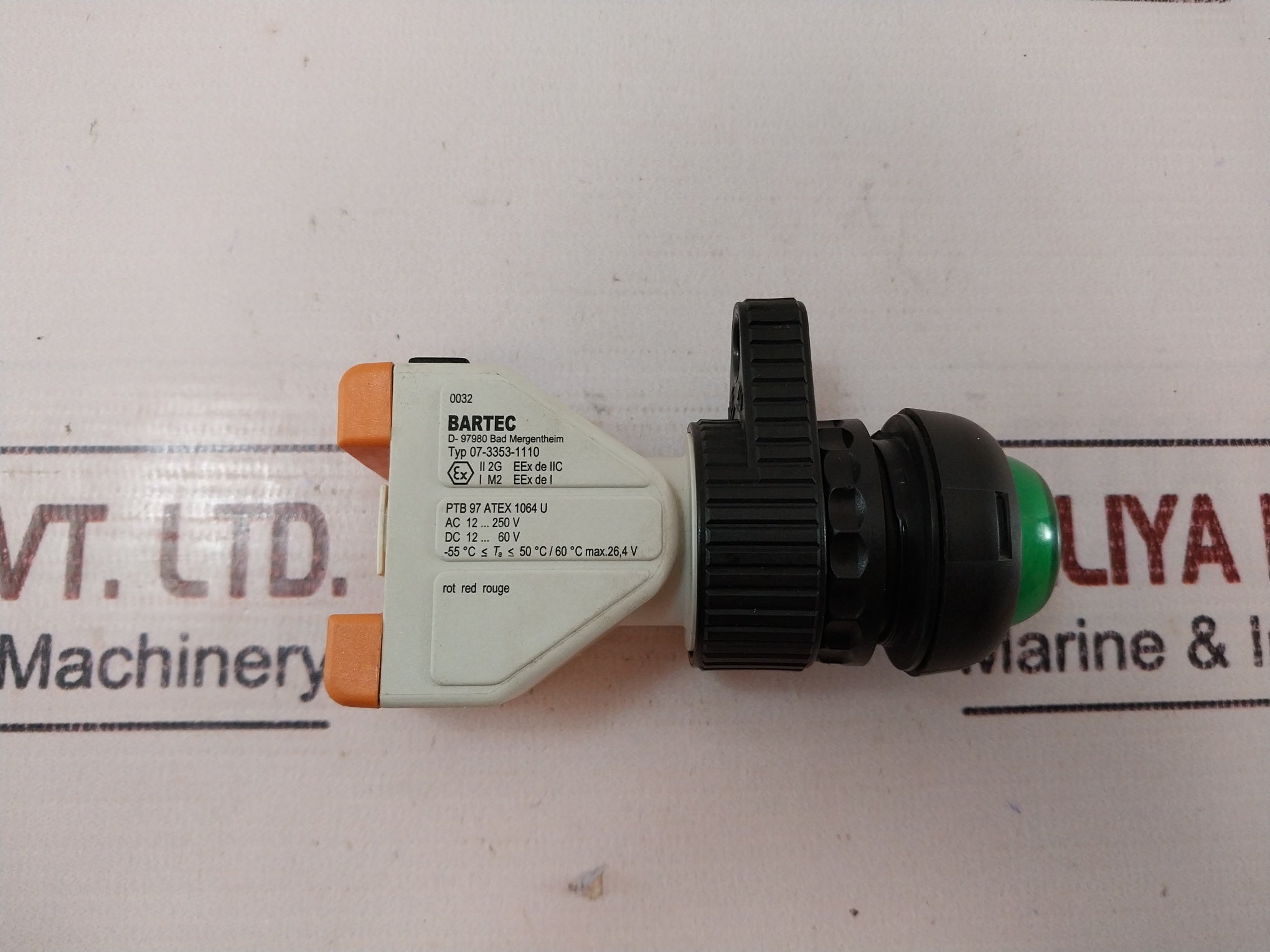 Bartec 07-3353-1110 Green Pushbutton Switch Ac 12-250V Dc 12-60V