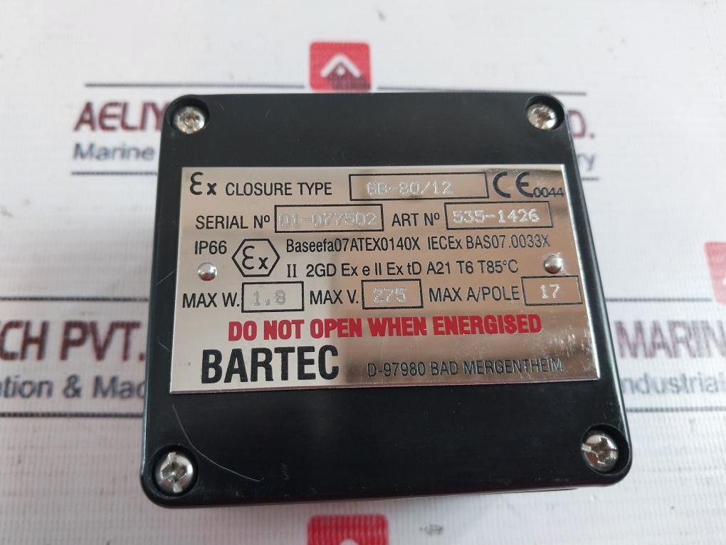 Bartec 535-1426 Junction Box Gb-80/12 Ip66