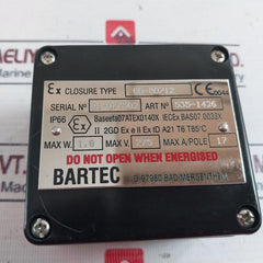 Bartec 535-1426 Junction Box Gb-80/12 Ip66
