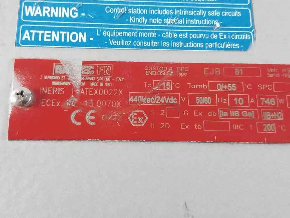 Bartec Ejb 61 Explosion-proof Control Enclosure 440vac/24vdc 50/60 Hz Ip66