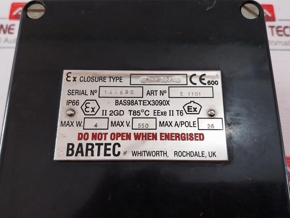 Bartec Gb-122/00 Terminal Box With Weidmuller Bas98Atex3090X