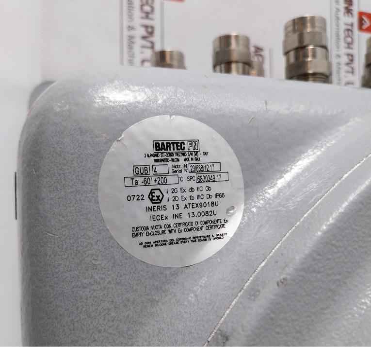 Bartec Gub 4 Explosion Proof Junction Box C-asp-4 Control Switchboard