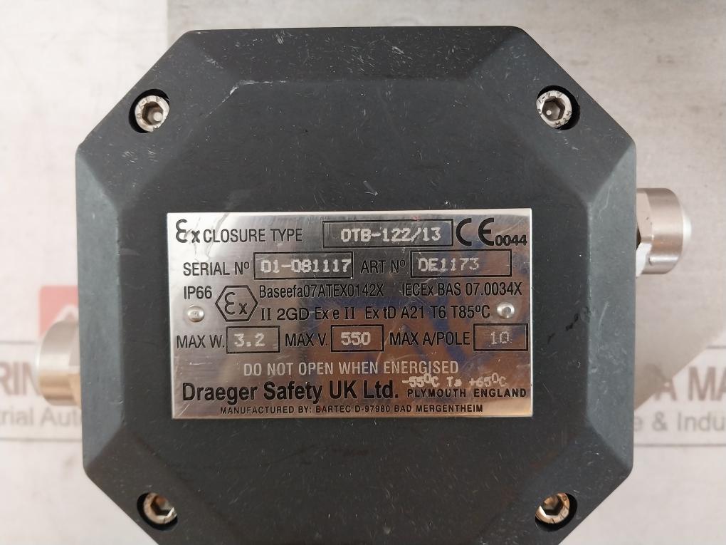 Bartec Otb-122/13 Open‐Path Infrared Gas Detector 18-32Vdc 4 To 120 Metre