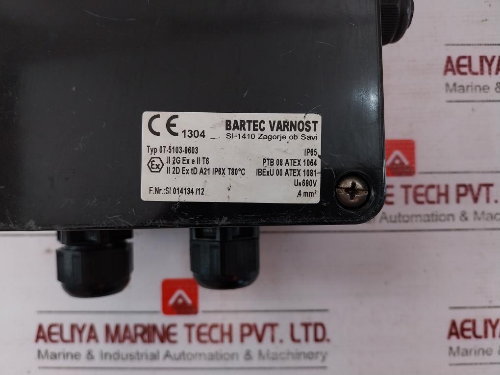 Bartec Varnost 07-5103-9603 Junction Box Ptb 08 Atex 1064