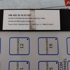 Bartec Vodec Dx3mc16 Intercom Master Control Panel 5vdc 2w