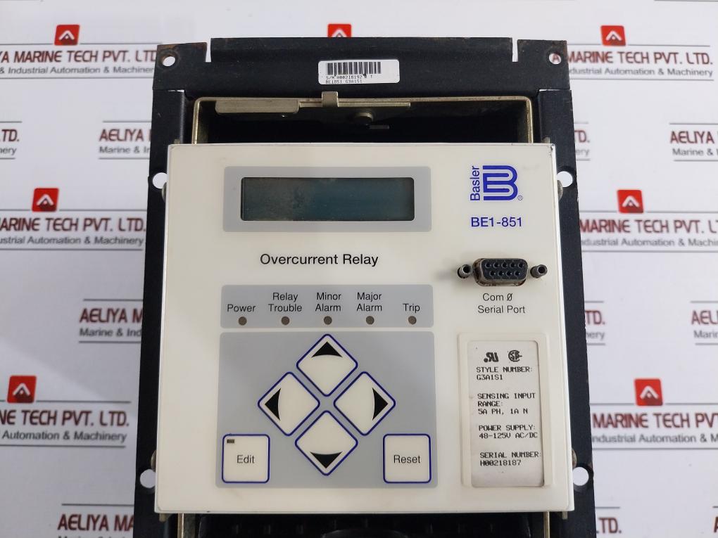 Basler Electric Be1-851 Overcurrent Relay Be1851 G3a1s10 48-125v