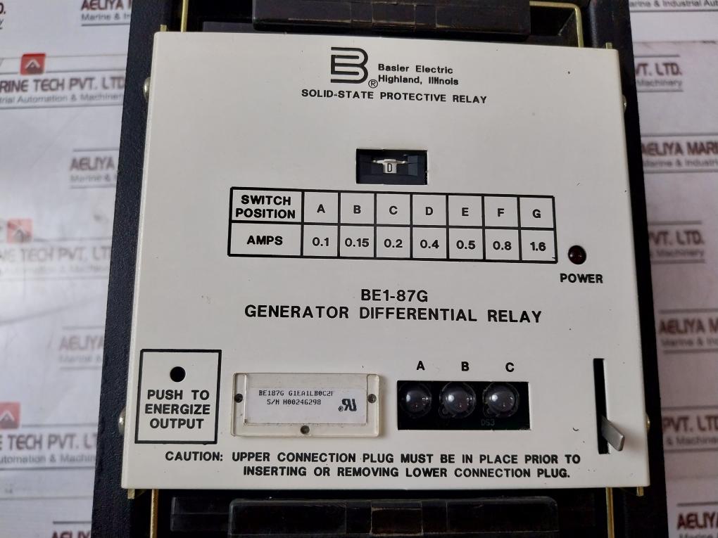 Basler Electric BE1-87G Generator Differential Relay 9 1708 18 100