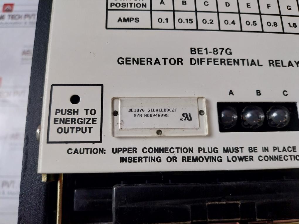 Basler Electric BE1-87G Generator Differential Relay 9 1708 18 100