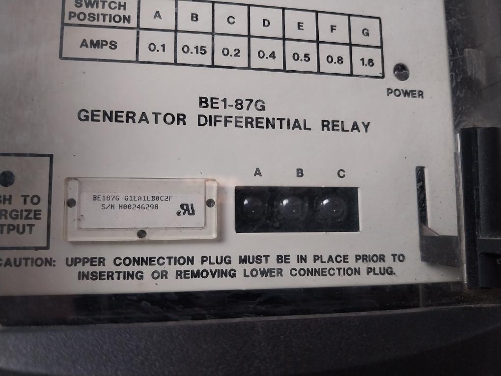 Basler Electric BE1-87G Generator Differential Relay 9 1708 18 100