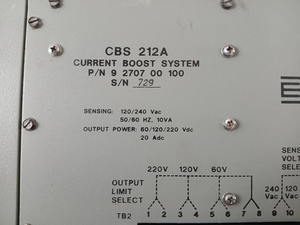 Current Boost System Cbs 212A 9270700100 Basler Electric 50/60 Hz 10 Va