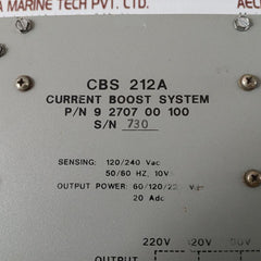 Current Boost System Cbs 212A Basler Electric 120/240Vac 50/60Hz