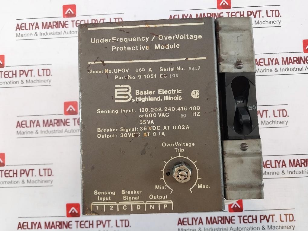 Basler Electric Ufov 260A Under Frequency Overvoltage Protective Module 55Va