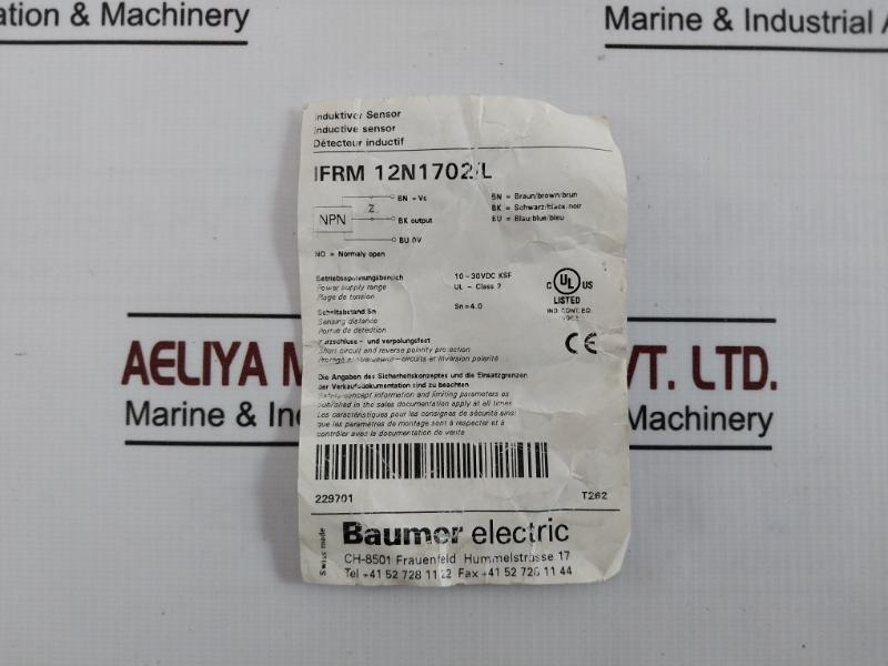 Baumer Electric Ifrm 12N1702/L Inductive Proximity Sensor 10-30Vdc 2 M Cable