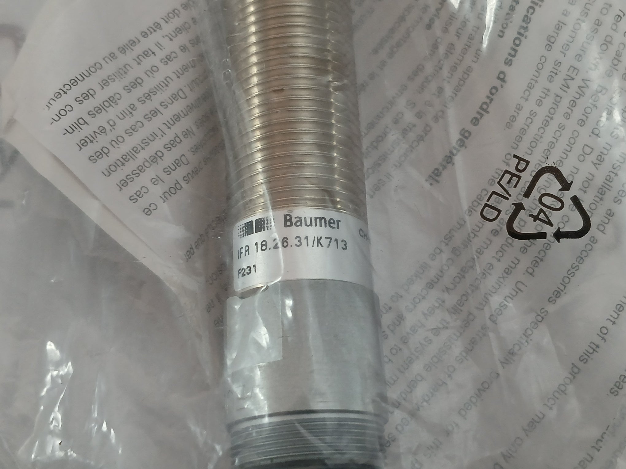Baumer Inductive Sensor Set 10-30Vdc Part No Ifr 18.26.31/K713