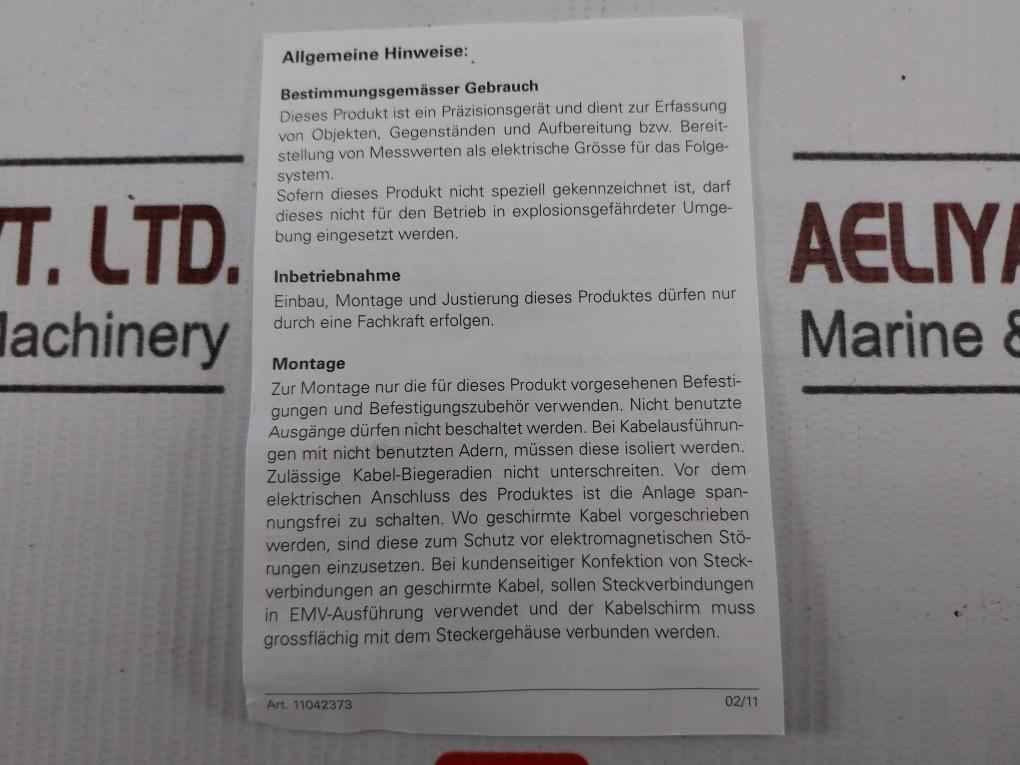 Baumer O300y.qr-11144073 Photoelectric Sensor -25+60c 40ma 3.5m 10-30 Vdc