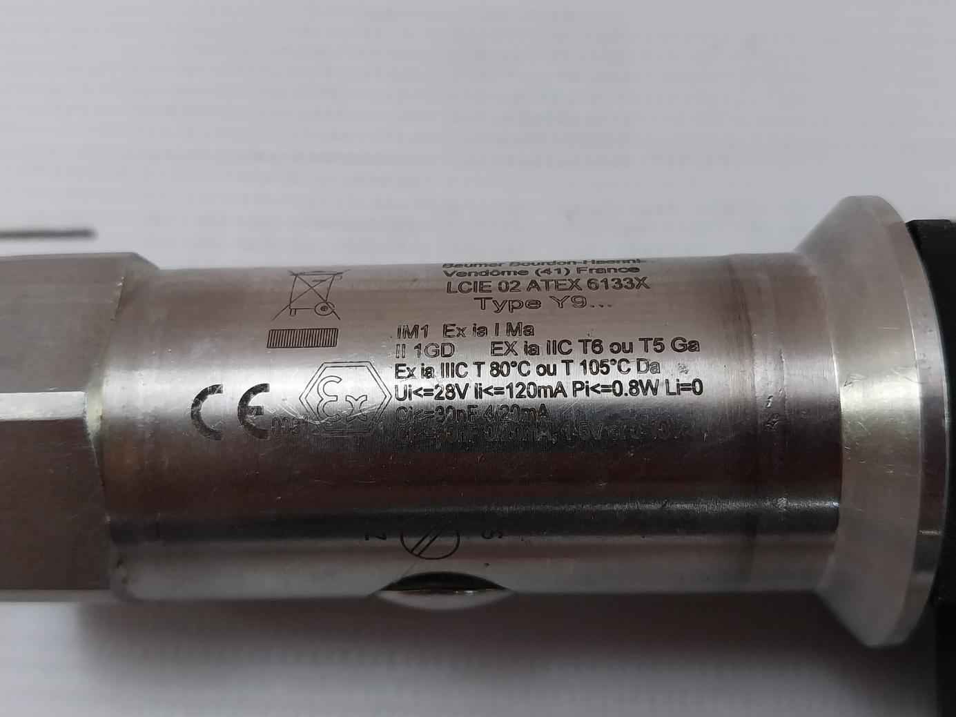 Baumer Y913 Pressure Transmitter 4-20 Ma 11-28 Vdc 0+400 Bar R