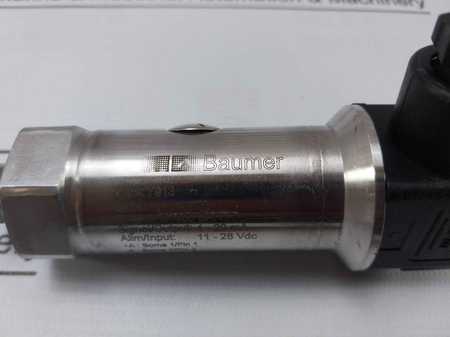 Baumer Y913 Pressure Transmitter 4–20 Ma 11-28 Vdc 11145770