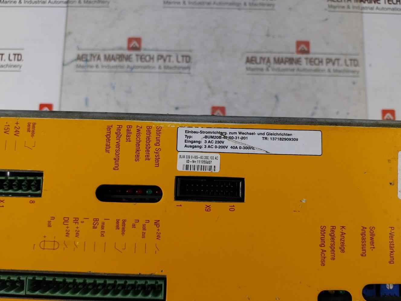 Baumuller Bum20B-40/60-31-201 Servo Drive 3Ac 0-200V 40A 0-300Hz 230V