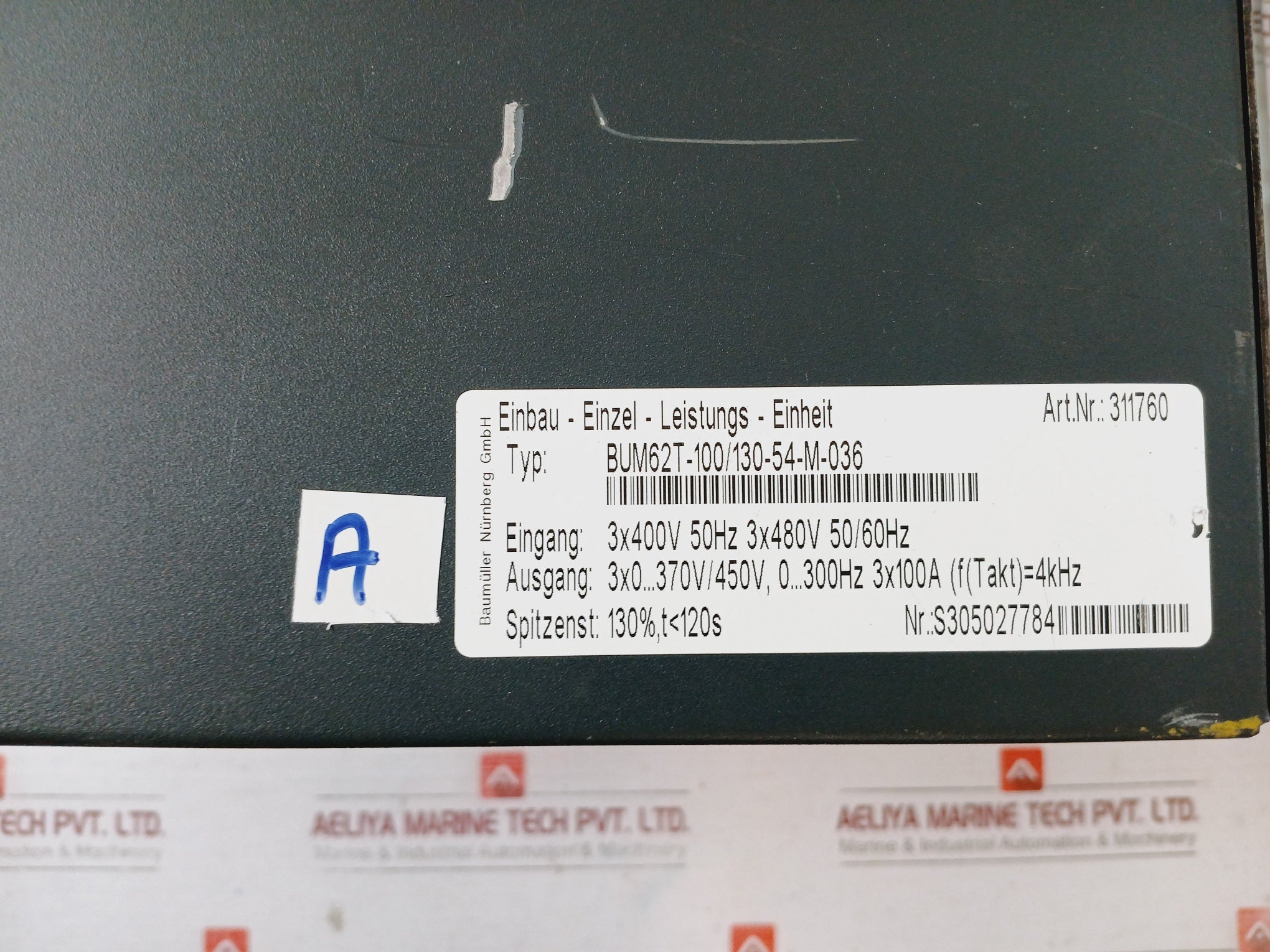 Baumuller Bum62T-100/130-54-m-036 Built-in Single Power Unit W/ M-drive