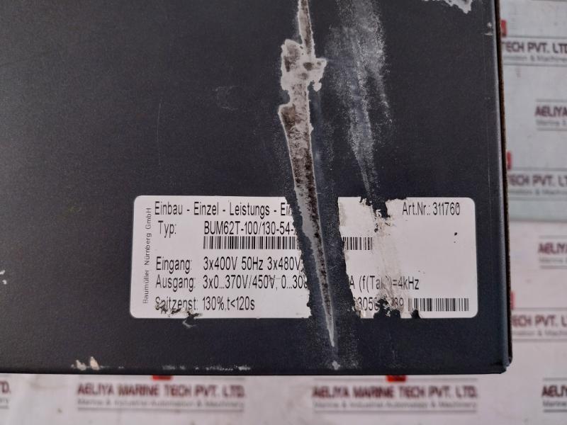 Baumuller Bum62T-100/130-54-m-036 Power Unit 3X400/480V Input 100A Output